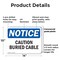 Signmission Caution Buried Cable OSHA Notice Sign, Plastic, 14in W x 10in L, 2PK OS-2PACK-NS-P-1014-L-10462 - alternate 8